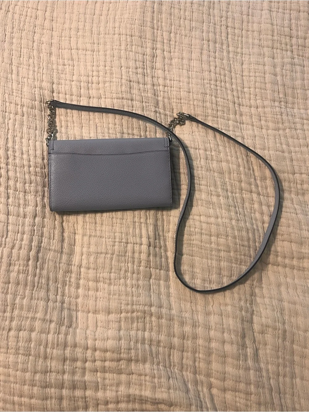 kate spade Pebbled Leather Crossbody Wallet - Light blue
